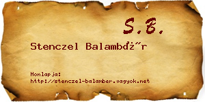Stenczel Balambér névjegykártya